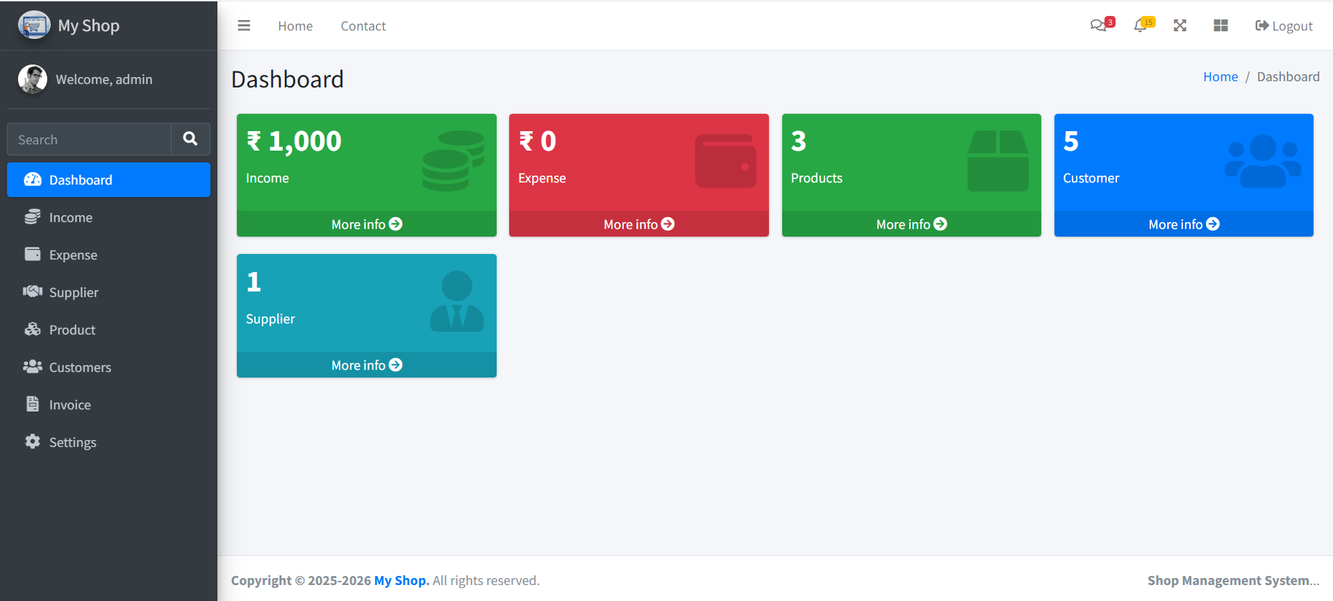 MyShop inventory and billing platform